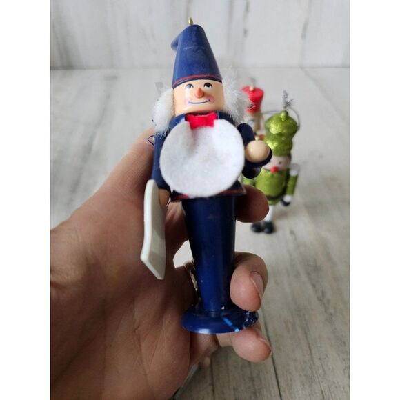 Vintage nutcracker musician band glitter blue red ornament Xmas tree hallmark - Picture 4 of 10